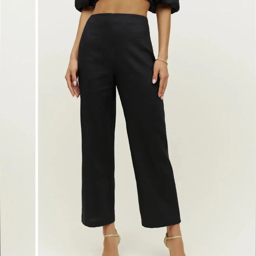 Reformation Scarlett Linen Two Piece Black - Size 2